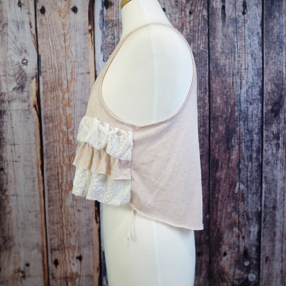 Free People high low ruffle crop top A47 - Picture 2 of 6